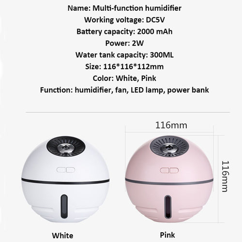 300ml Ultrasonic Air Humidifier 2000mAh Battery